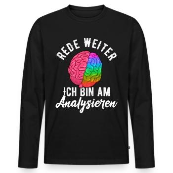 Psychologe Therapeut gehirn Psyche Freud - Männer Premium Bio Langarmshirt - Schwarz - Vorne - Nico (187cm)
