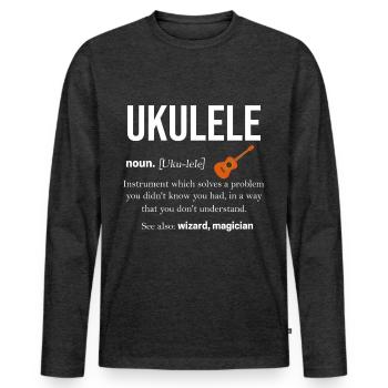 Ukulele - Männer Premium Bio Langarmshirt - Anthrazit meliert - Vorne - Nico (187cm)