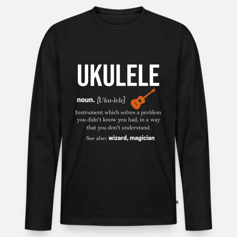 Ukulele - Männer Premium Bio Langarmshirt - Schwarz
