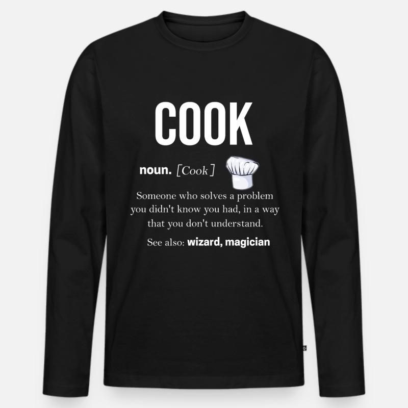 Kochen - Männer Premium Bio Langarmshirt - Schwarz