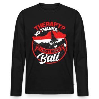 Bali - Männer Premium Bio Langarmshirt - Schwarz - Vorne - Nico (187cm)