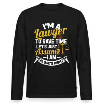 Attorney Judge Law Criminal Defense Attorney Jurist - Men's Premium Organic Long Sleeve Shirt - black - Front - Nico (187cm)