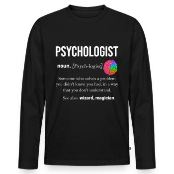 Psychology psychologist therapist gift psyche - Men's Premium Organic Long Sleeve Shirt - black - Front - Nico (187cm)