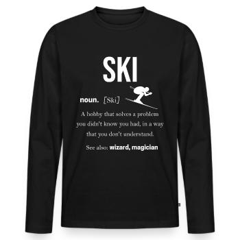 ski - T-shirt manches longues Premium bio Homme - noir - Devant - Nico (187cm)