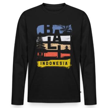 Bali - T-shirt manches longues Premium bio Homme - noir - Devant - Nico (187cm)