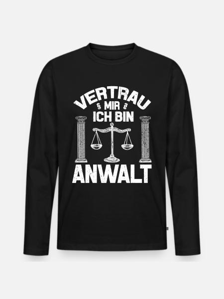 Anwalt - Männer Premium Bio Langarmshirt - Schwarz