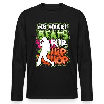 Street dance hip hop rap dancing techno bboy mc - Men's Premium Organic Long Sleeve Shirt - black - Front - Nico (187cm)