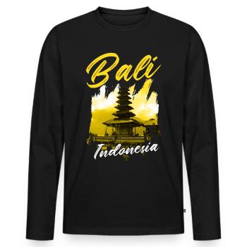 Bali - T-shirt manches longues Premium bio Homme - noir - Devant - Nico (187cm)