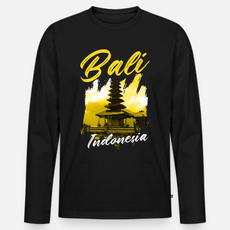 Bali - Männer Premium Bio Langarmshirt - Schwarz