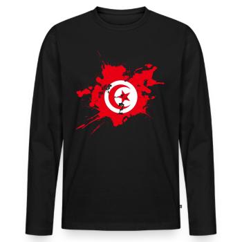 Tunisia - Men's Premium Organic Long Sleeve Shirt - black - Front - Nico (187cm)