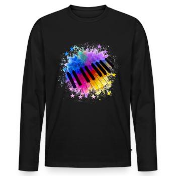 Piano Tshirt Piano Piano Piano Piano Gift - Men's Premium Organic Long Sleeve Shirt - black - Front - Nico (187cm)