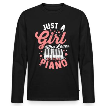 Piano Piano Piano Piano Digital Piano Music Girl - Men's Premium Organic Long Sleeve Shirt - black - Front - Nico (187cm)