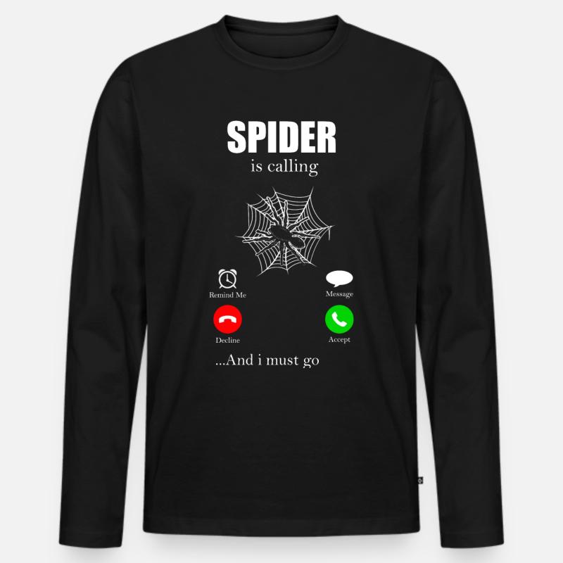 Spinne - Männer Premium Bio Langarmshirt - Schwarz