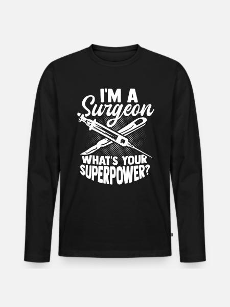 surgeon - Men's Premium Organic Long Sleeve Shirt - black