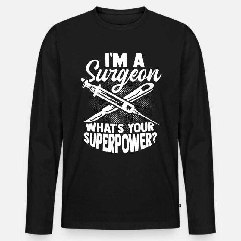 Chirurg - Männer Premium Bio Langarmshirt - Schwarz