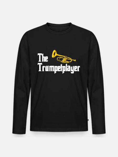 trumpet - Men's Premium Organic Long Sleeve Shirt - black