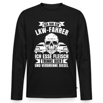 LKW Fahrer - Männer Premium Bio Langarmshirt - Schwarz - Vorne - Nico (187cm)
