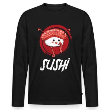 Sushi Go - Men's Premium Organic Long Sleeve Shirt - black - Front - Nico (187cm)