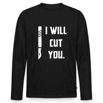 surgeon - Men's Premium Organic Long Sleeve Shirt - black - Front - Nico (187cm)