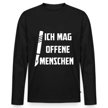 Chirurg Geschenk Medizin Doktor Doc Arzt Sprüche - Männer Premium Bio Langarmshirt - Schwarz - Vorne - Nico (187cm)