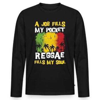 Rastafari - T-shirt manches longues Premium bio Homme - noir - Devant - Nico (187cm)