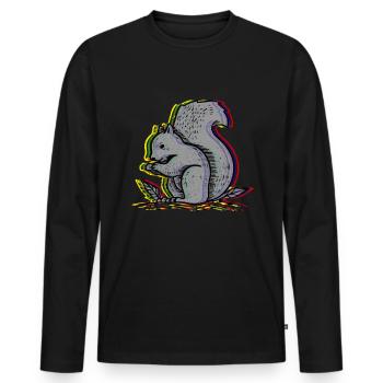 Eichhörnchen - Männer Premium Bio Langarmshirt - Schwarz - Vorne - Nico (187cm)