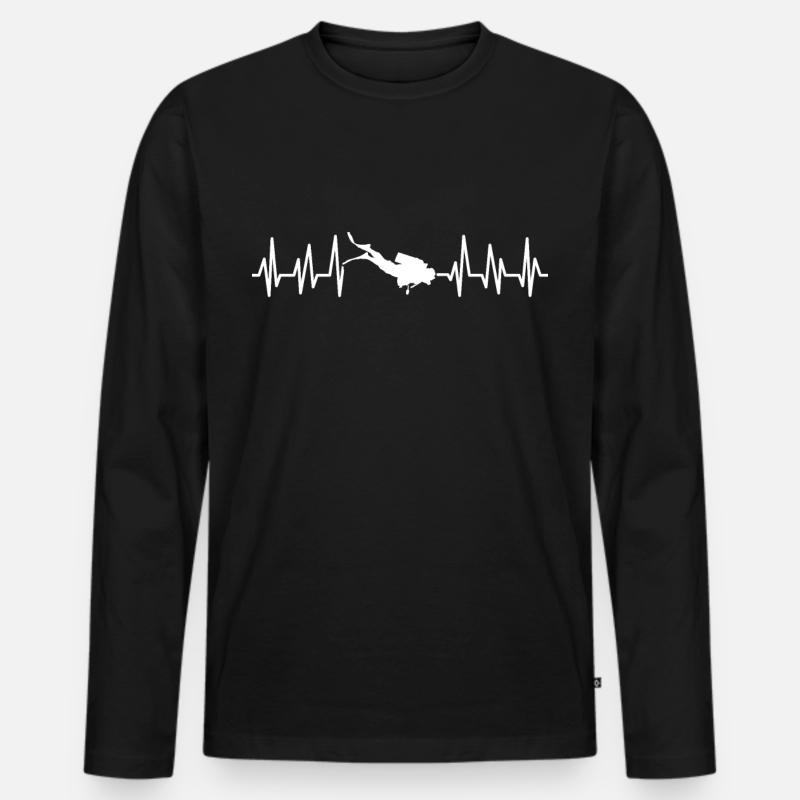 Tauchen - Männer Premium Bio Langarmshirt - Schwarz