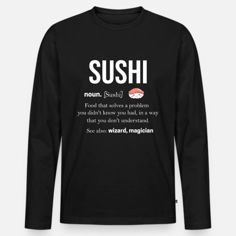 Sushi - Männer Premium Bio Langarmshirt - Schwarz