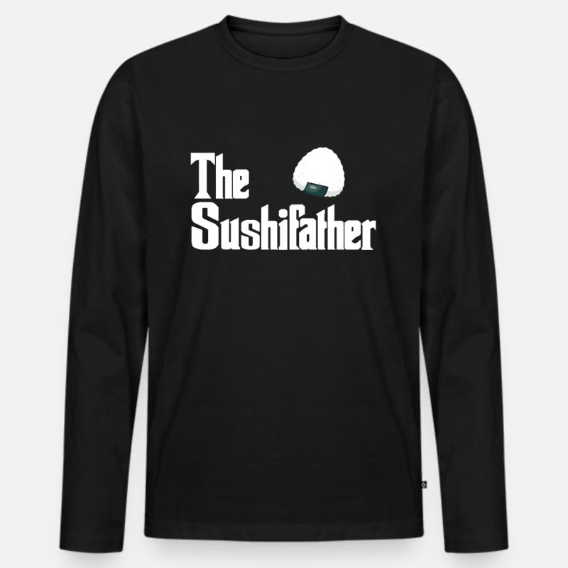 Sushi - Männer Premium Bio Langarmshirt - Schwarz