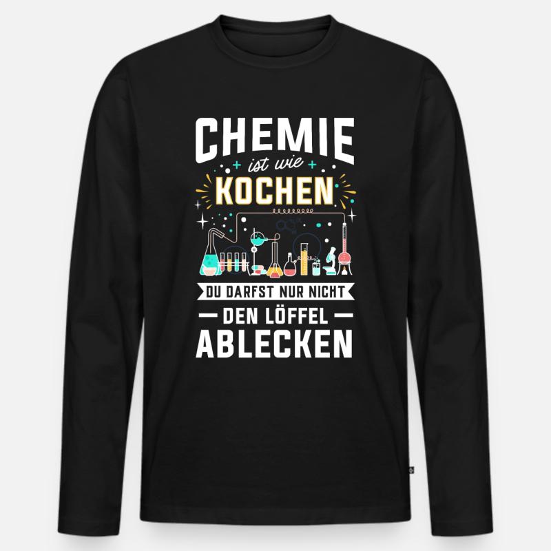 Chemie - Männer Premium Bio Langarmshirt - Schwarz