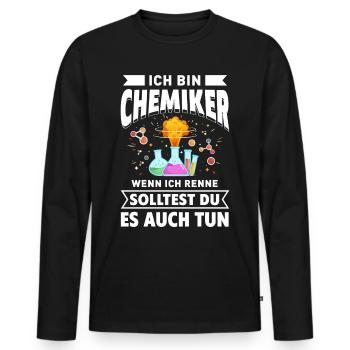 Chemiker Labor Periodensystem Neutron Alchemie - Männer Premium Bio Langarmshirt - Schwarz - Vorne - Nico (187cm)