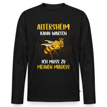 Imker - Männer Premium Bio Langarmshirt - Schwarz - Vorne - Nico (187cm)