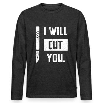 Surgeon Sayings Gift Medicine Doctor Doc Doctor - Men's Premium Organic Long Sleeve Shirt - heather anthracite - Front - Nico (187cm)