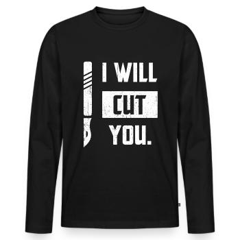 Chirurg Sprüche Geschenk Medizin Doktor Doc Arzt - Männer Premium Bio Langarmshirt - Schwarz - Vorne - Nico (187cm)
