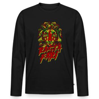 Rastafari Jamaica Reggae Raggae Ganja Marley Rasta - T-shirt manches longues Premium bio Homme - noir - Devant - Nico (187cm)