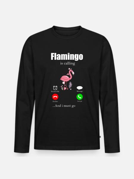 Flamingo - T-shirt manches longues Premium bio Homme - noir