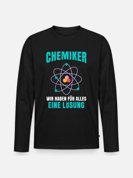 Chemie - Männer Premium Bio Langarmshirt - Schwarz
