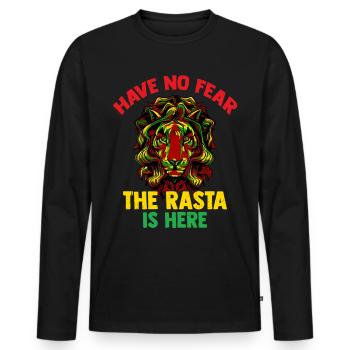 Rastafari Jamaica Reggae Raggae Ganja Marley Rasta - T-shirt manches longues Premium bio Homme - noir - Devant - Nico (187cm)