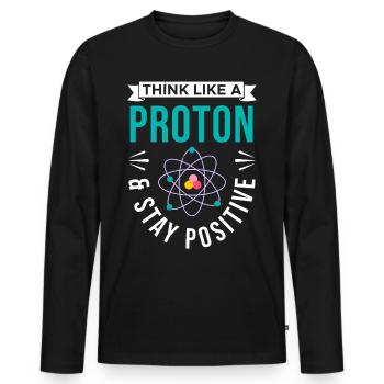 Chemie Tshirt Neutron Atom Molekül Lehrer Alchemie - Männer Premium Bio Langarmshirt - Schwarz - Vorne - Nico (187cm)