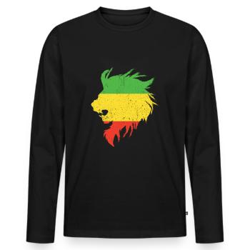 Rastafari Judah Marley Rasta Reggae Cadeau Jah - T-shirt manches longues Premium bio Homme - noir - Devant - Nico (187cm)