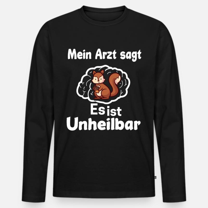Eichhörnchen - Männer Premium Bio Langarmshirt - Schwarz