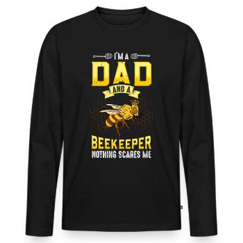 Imker - Männer Premium Bio Langarmshirt - Schwarz - Vorne - Nico (187cm)