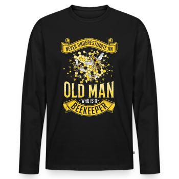 Imker Biene Honig Bienchen Wabe Insekt Wabe Hummel - Männer Premium Bio Langarmshirt - Schwarz - Vorne - Nico (187cm)