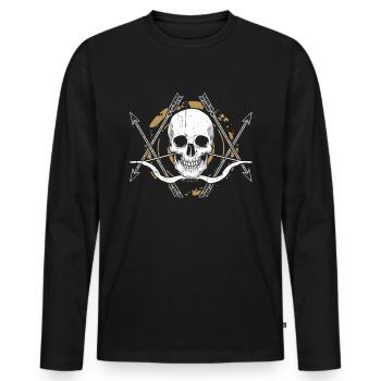 archery - Men's Premium Organic Long Sleeve Shirt - black - Front - Nico (187cm)
