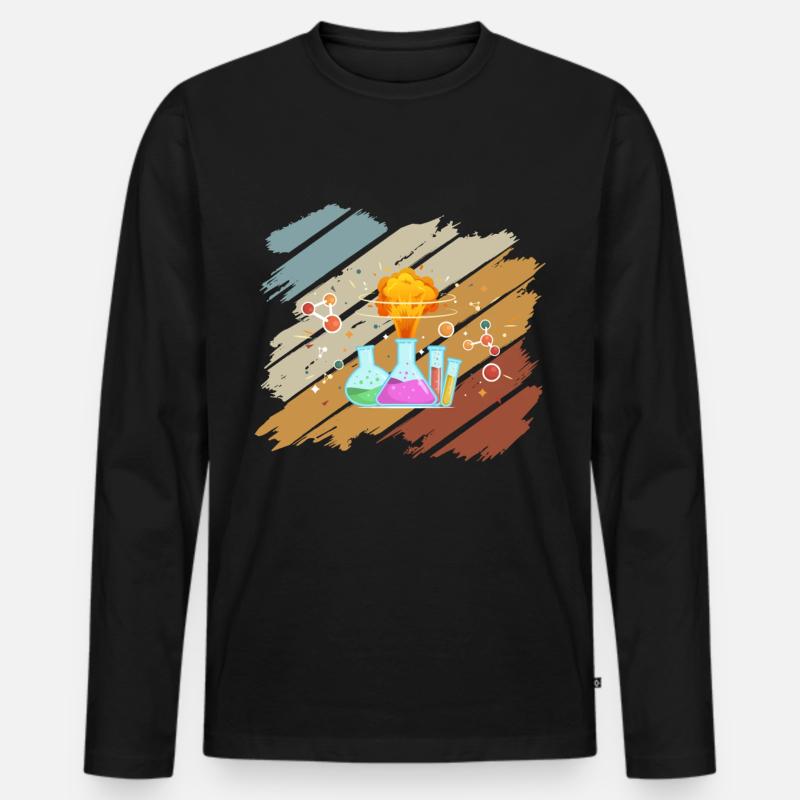 Chemie - Männer Premium Bio Langarmshirt - Schwarz