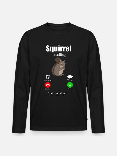 Squirrel Tshirt Chipmunk Squirrel Nut - Men's Premium Organic Long Sleeve Shirt - black