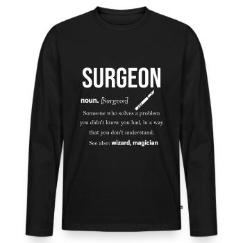 Chirurgie chirurgie médecin - T-shirt manches longues Premium bio Homme - noir - Devant - Nico (187cm)
