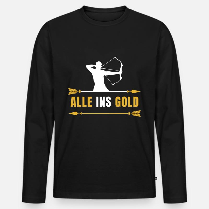 Bogenschießen - Männer Premium Bio Langarmshirt - Schwarz