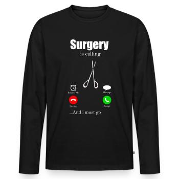 surgeon - Men's Premium Organic Long Sleeve Shirt - black - Front - Nico (187cm)