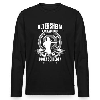 Bogenschießen - Männer Premium Bio Langarmshirt - Schwarz - Vorne - Nico (187cm)